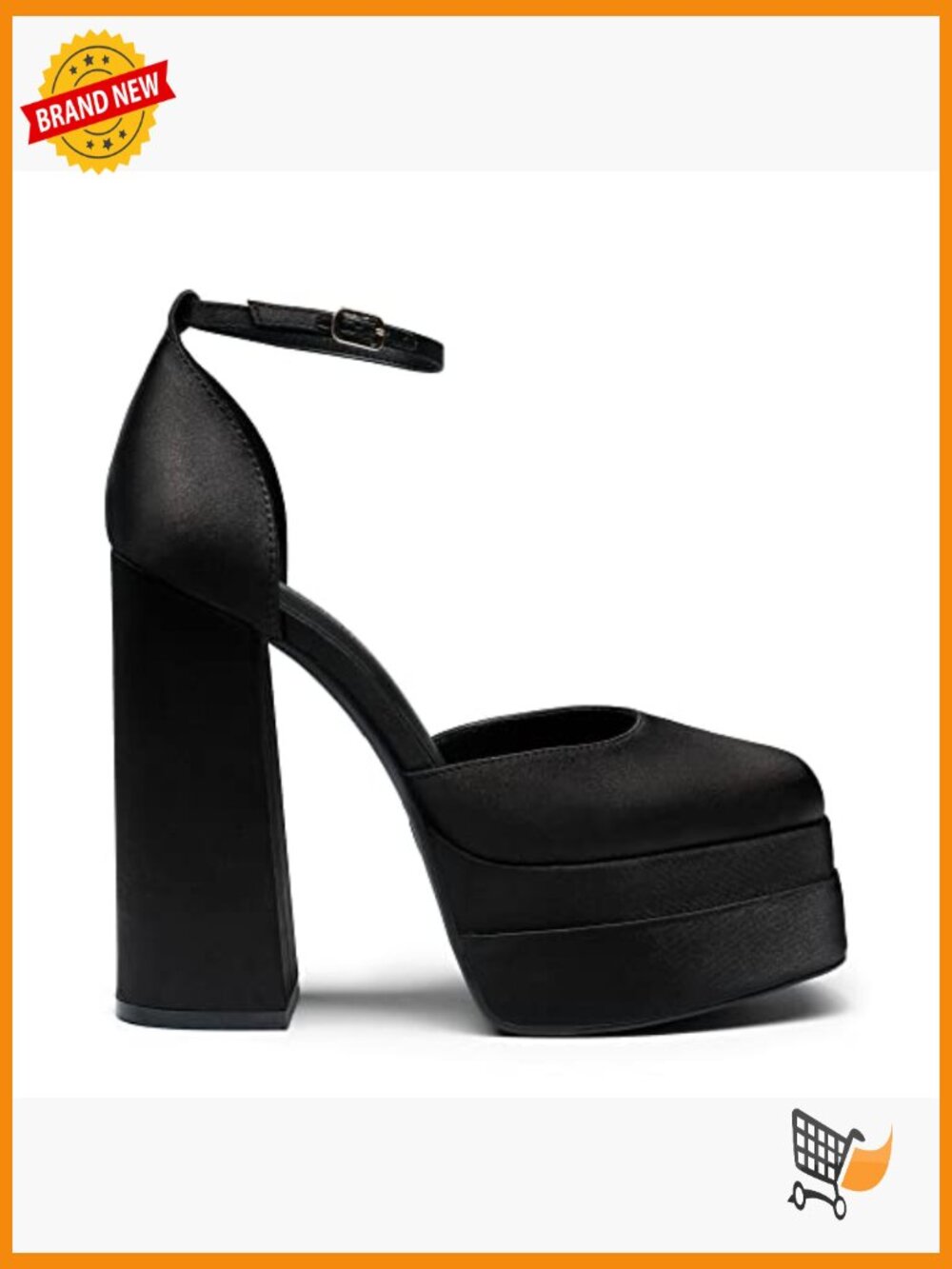 5.5" Chunky Platform Block Heel Square Toe Ankle Strap Dress Pumps Shoes - Picture 4 of 7